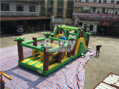 Cheap Jungle Inflatable Obstacle Course,Challenge Inflatable China Factory BY-OC-074